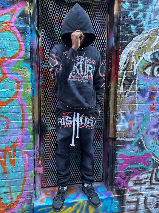 Black heavyweight Riskura sweatsuit