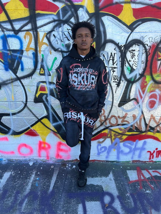 Black heavyweight Riskura sweatsuit