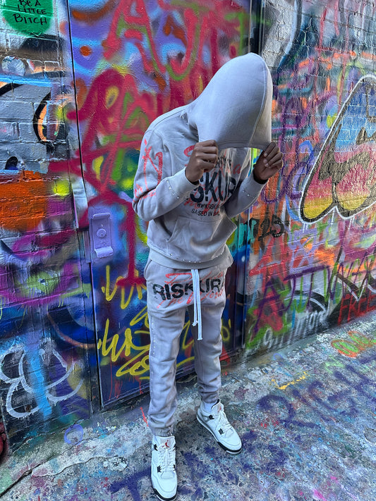 Grey heavyweight “Riskura” sweatsuits