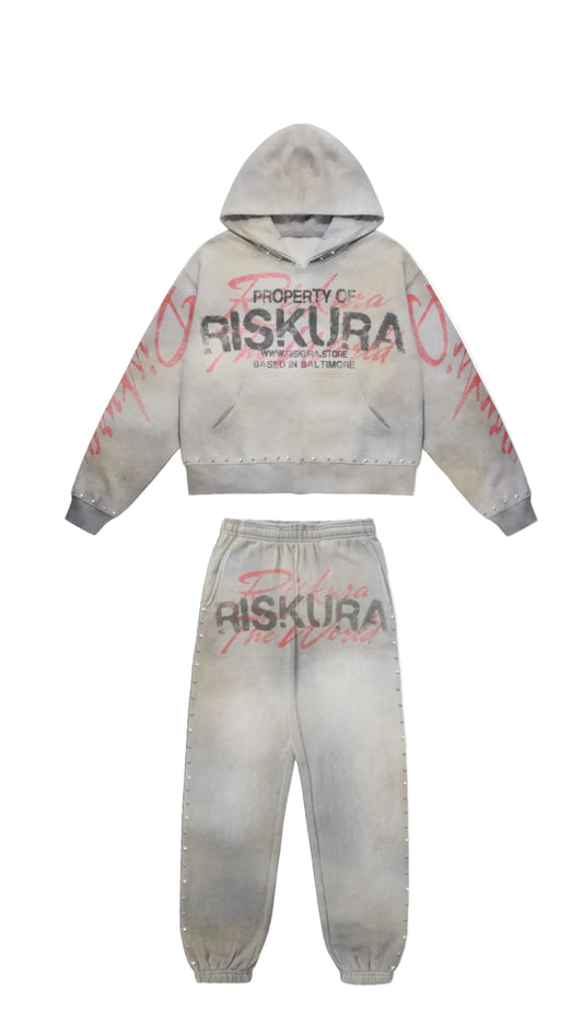 Grey heavyweight Riskura sweatsuits