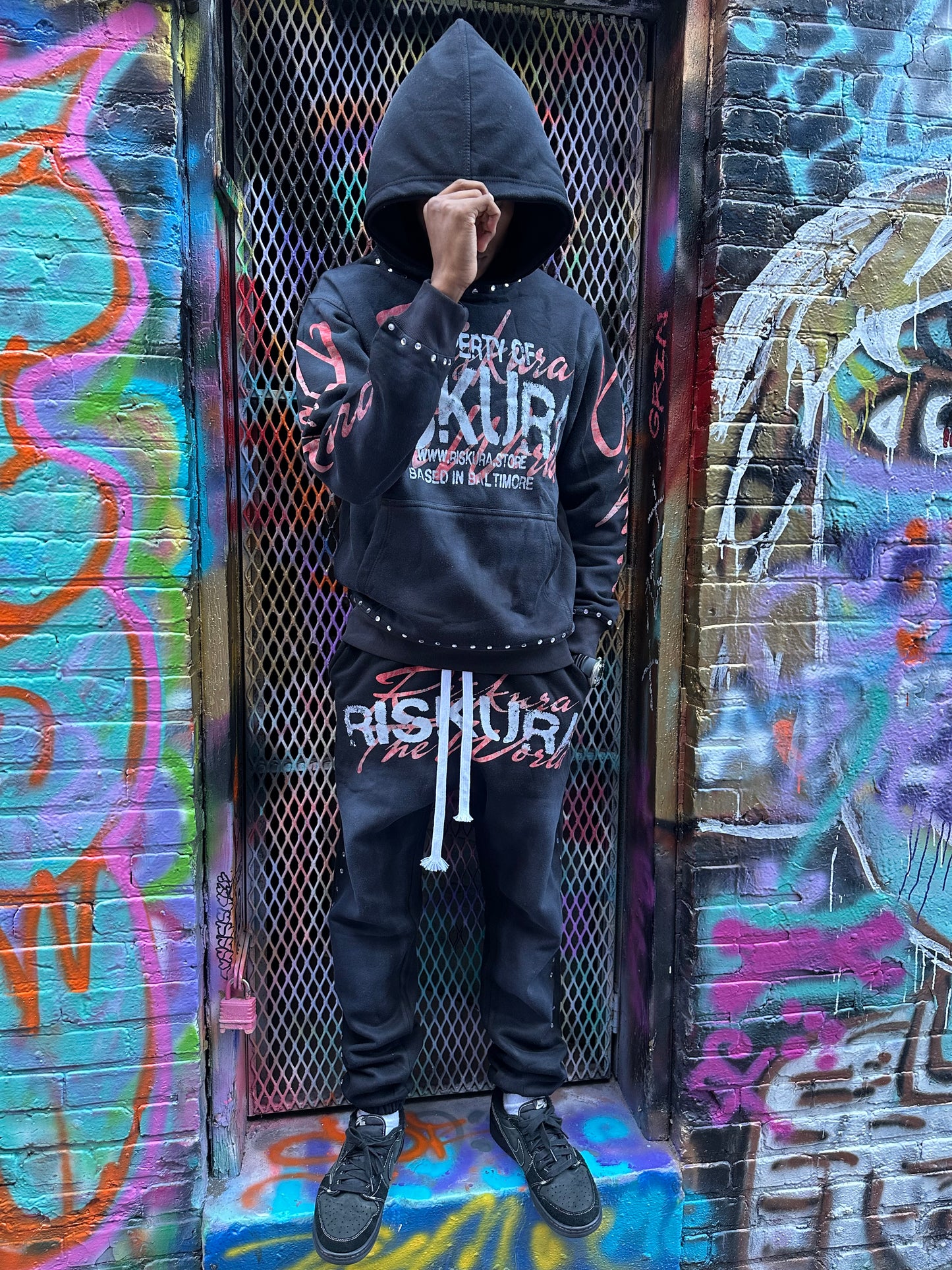 Black heavyweight Riskura sweatsuit
