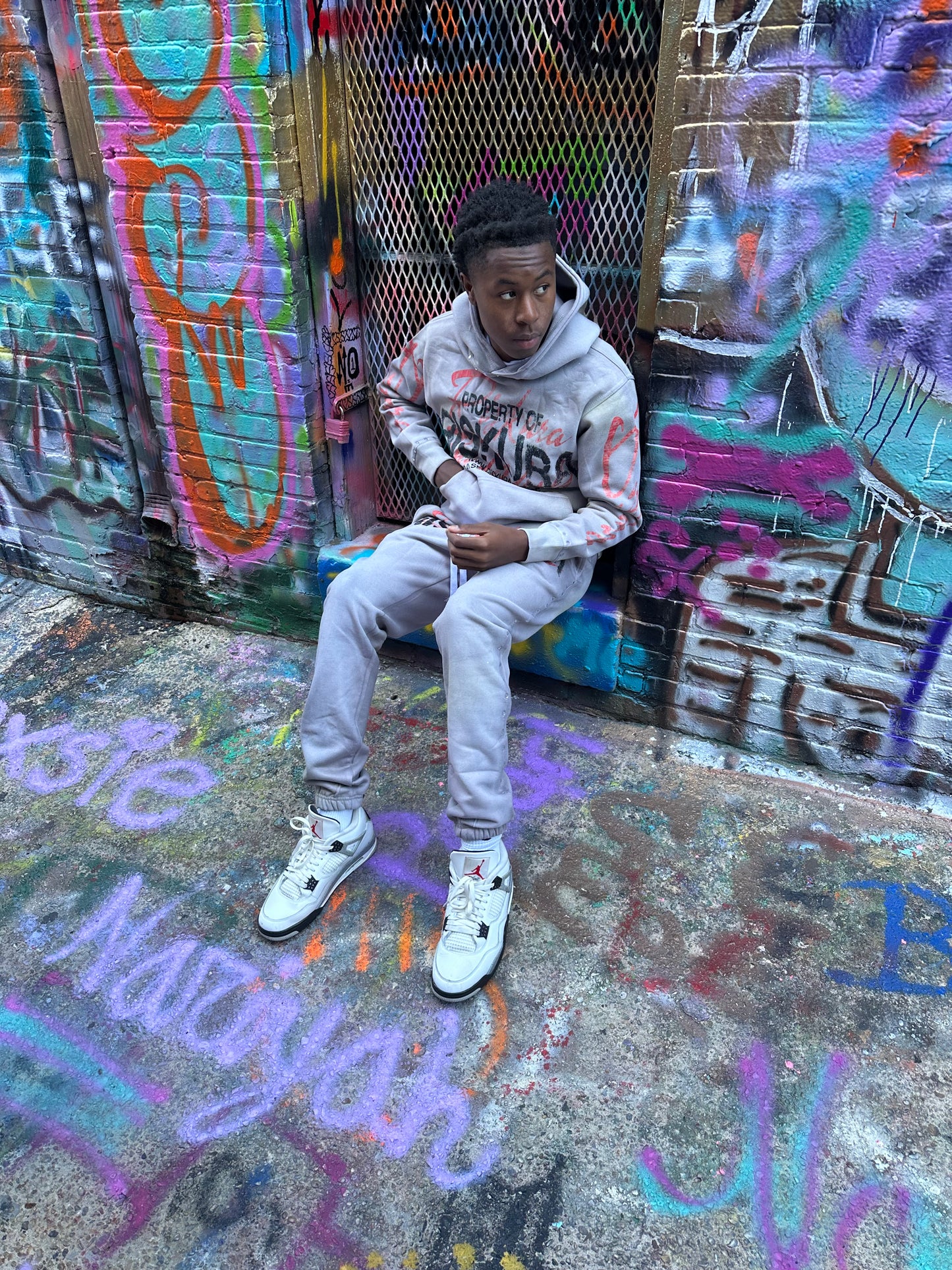 Grey heavyweight “Riskura” sweatsuits