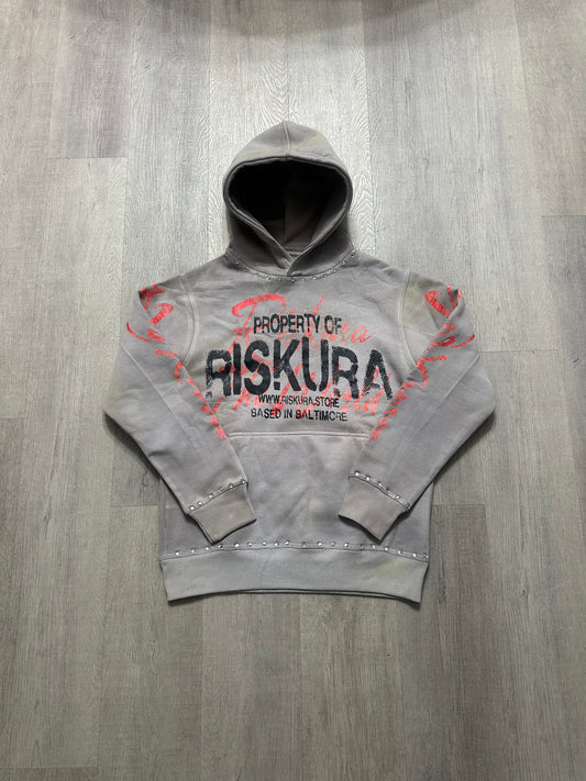 Grey heavyweight “Riskura” Hoodie