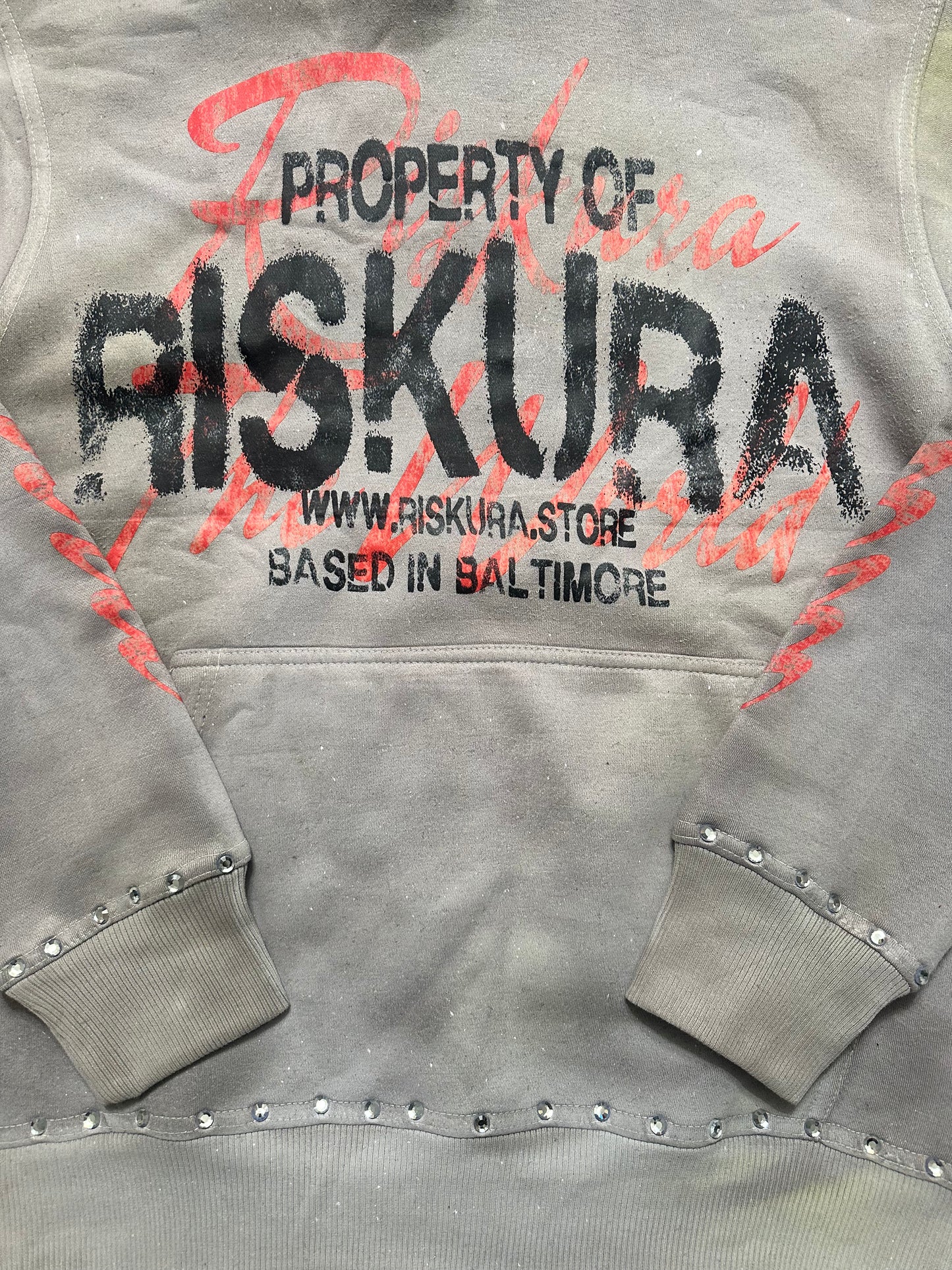 Grey heavyweight “Riskura” Hoodie